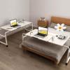 Overbed Table with Wheels Adjustable Height and Length, Thickened Metal Frame Over The Bed Table Adjustable Tilt for Hospital and Home(Brown,100 * 60cm) view 2