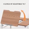 Overbed Table with Wheels Adjustable Height and Length, Thickened Metal Frame Over The Bed Table Adjustable Tilt for Hospital and Home(Brown,100 * 60cm) view 4