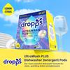 Dropps UltraWash Plus Dishwasher Detergent, Lemon Citrus (64 Pods) - Triple Action Biobased Power Deep Clean Dishwasher Detergent Tablets for Tough Stains - Dishwashing Pods for Shiny Dishes view 2