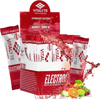 Vitalyte Electrolyte Powder Drink Mix, Isotonic Electrolyte Hydration Mix, Bulk Case Stick Pack (12 Pack, Fruit Punch)