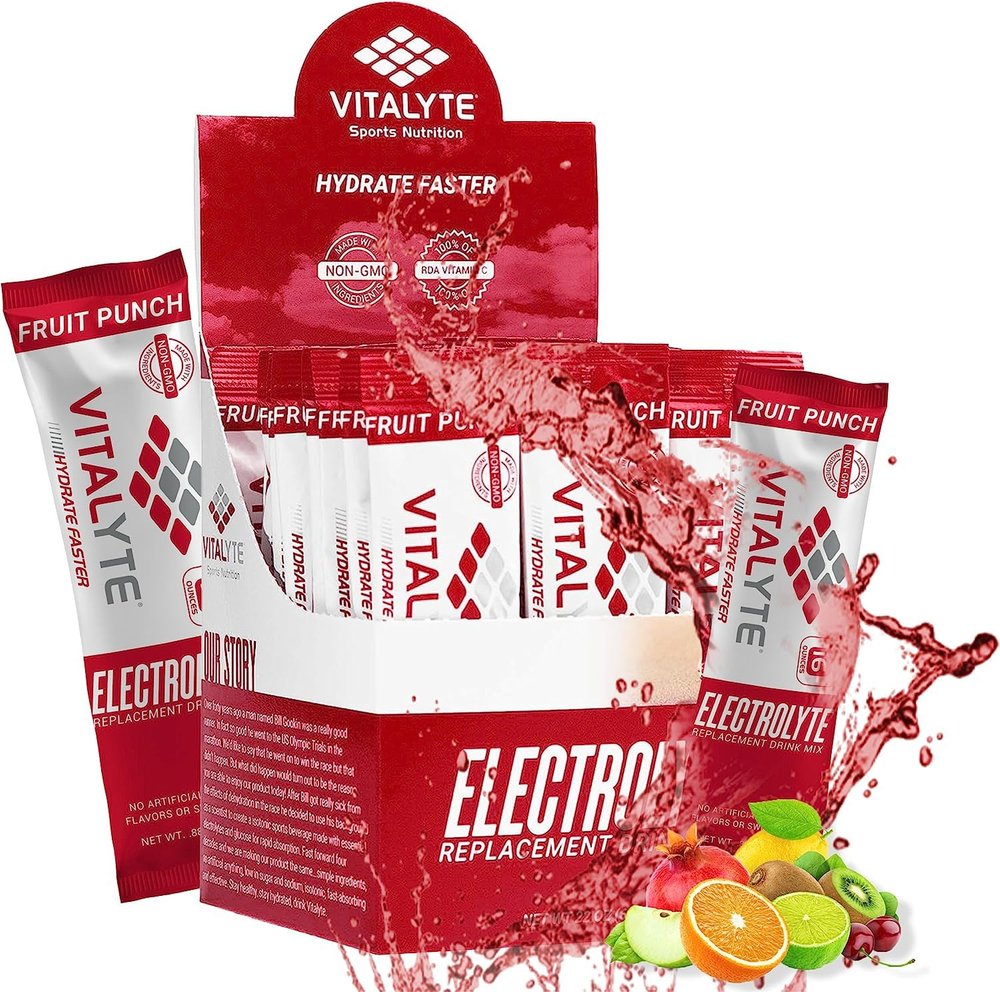 Vitalyte Electrolyte Powder Drink Mix, Isotonic Electrolyte Hydration Mix, Bulk Case Stick Pack (12 Pack, Fruit Punch)