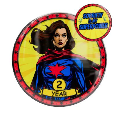 MilestoneMint 2 Year Sobriety Coin, Superpower AA Coins and Medallions
