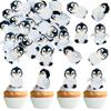 Ercadio 40 PCS Edible Penguin Baby Cupcake Toppers Cute Penguin Cake Picks Christmas Xmas Holiday New Year Holiday Winter Baby Shower Kids Birthday Party Supplies view 1