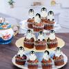 Ercadio 40 PCS Edible Penguin Baby Cupcake Toppers Cute Penguin Cake Picks Christmas Xmas Holiday New Year Holiday Winter Baby Shower Kids Birthday Party Supplies view 3