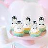 Ercadio 40 PCS Edible Penguin Baby Cupcake Toppers Cute Penguin Cake Picks Christmas Xmas Holiday New Year Holiday Winter Baby Shower Kids Birthday Party Supplies view 4
