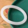 YMHOP White Natural Jade Bangle Bracelet for Women Healing Protection Good Luck Natural Gemstone Fengshui Jewelry for Wife Mother's Day Gift for Mom (White, 58-60mm diameter) view 4