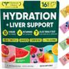 Venture Pal Hydration Packets + Liver Support- Liquid Daily IV Electrolyte Powder Packets with 7 Electrolytes & 5 Vitamins, Milk Thistle + L-Theanine | Sugar-Free | Keto Friendly | Vegan, 16 Sticks view 1