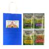 Big Top Deals USA 4-Pack Veggie Chips Snack Bundle  Includes Harvest Snaps Flavors (White Cheddar, Tomato Basil, Lightly Salted, Black Pepper)  3oz Bags in Blue Paper Bag view 1