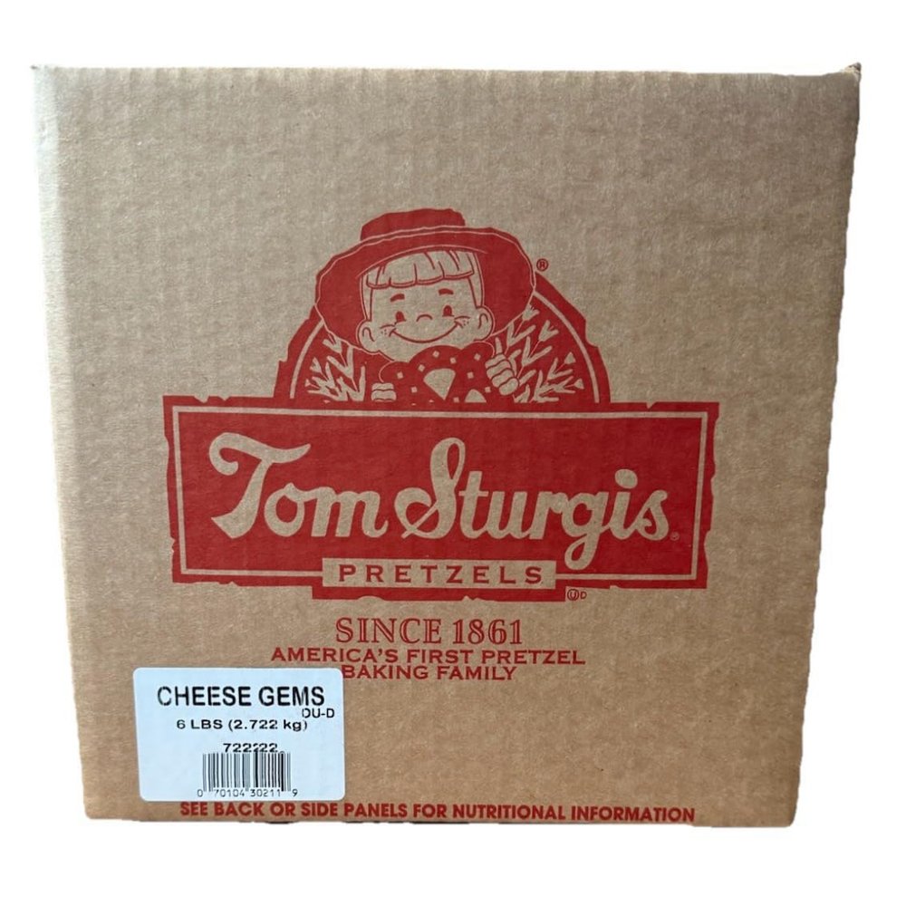 Tom Sturgis Artisan Low Fat Cheese Gems Pretzels 6lb box carton