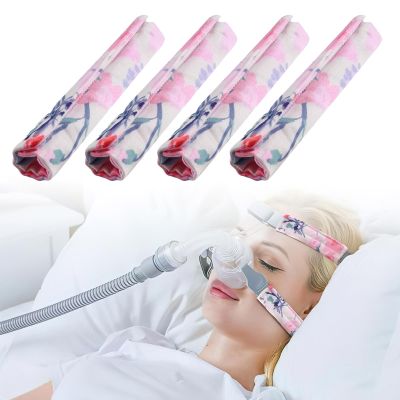 4 Pack Satin Mask Strap Covers, Face Cushion Cover for Strap Headgear, Universal and Reusable Comfort Pads, C Papa Accessories & Supplies Mask Cover Headgear Pads for Reducing Red Marks (Printed)