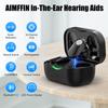 AIMFFIN Bluetooth Hearing Aids for Seniors Rechargeable with Noise Cancelling and Volume Control, In-The-Ear Hearing Amplifier Ear Aid for Adults Elders Hearing Loss, Portable Charging Case with LED Power Display, Black view 2