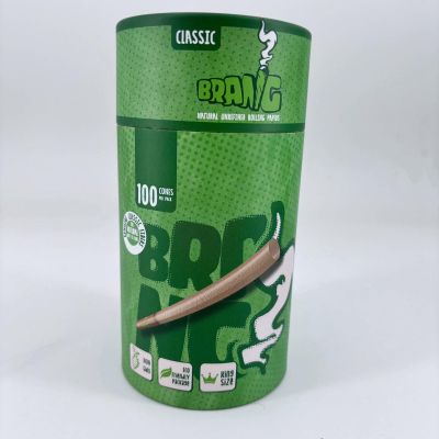 BRANG Cones King Size, Pre-Rolled Rolling Paper, Natural Wrapping Paper Including Tips and Packaging Tubes
