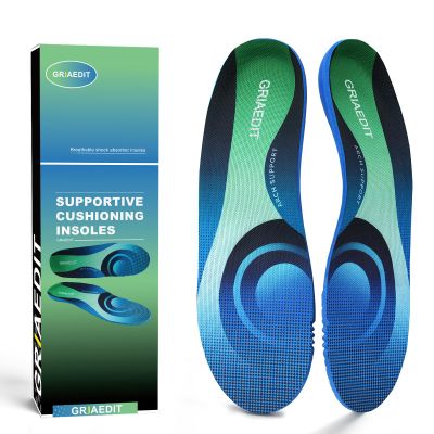 GRIAEDIT Plantar Fasciitis Insoles for Men Women,High Arch Support for Pain Relief,Inserts Orthotic for Flat Feet Absorbing Inserts Standing All Day,Insoles for Work Boots(M9-9.5/W11-11.5)