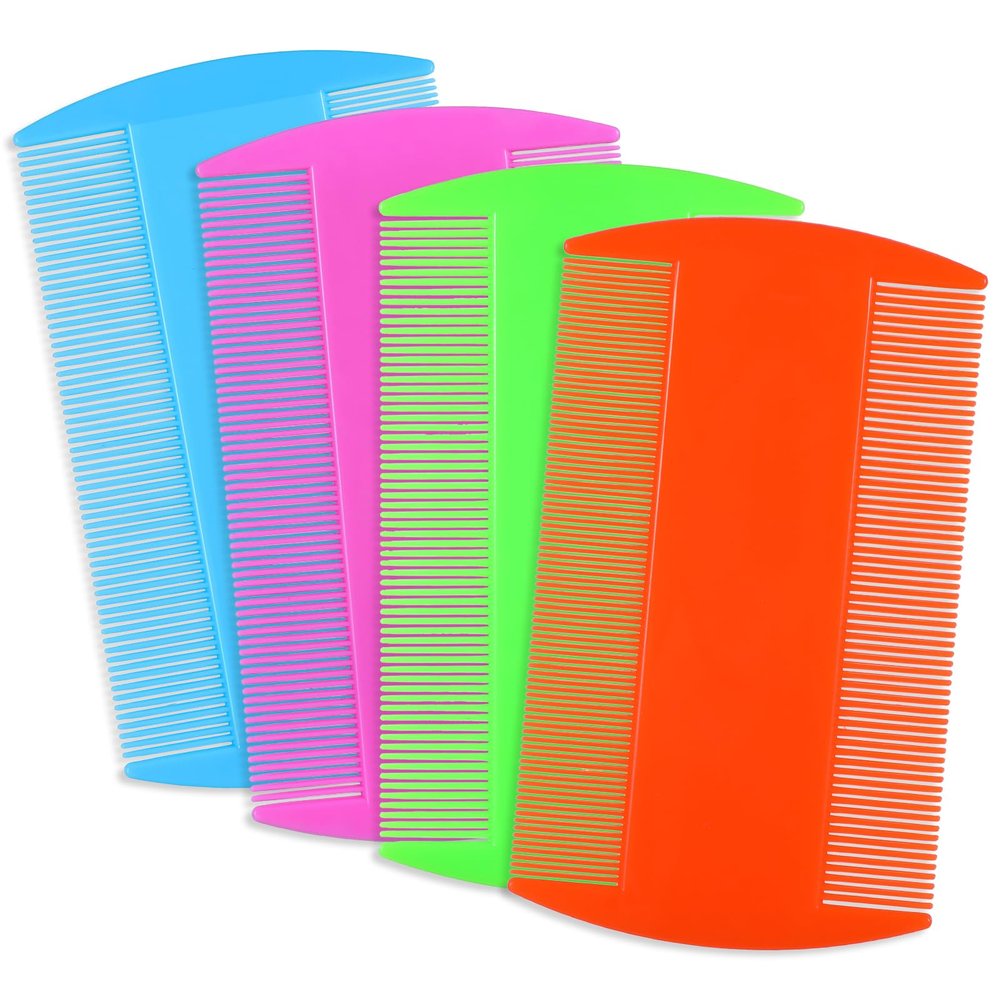 4 Pcs Lice Combs Double Sided Fine Tooth Comb Lice Comb For Dandruff Removal Thick Hair Tooth Head Nit Hair Combs For Adults Kids And Pet's Remove Head Lice Nits Fleas(4 Colors) (Set 1)