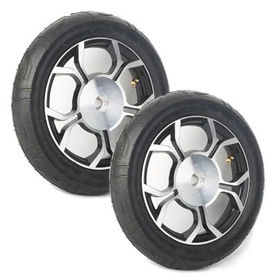 12 Inch Electric Wheelchair Rear Wheels, 12 1/2x2 1/4 Walker Wheels Replacement, Pneumatic PU Tires, Wheelchair Replacement Parts, Replaceable Trolley Wheels (1 Set of 2)