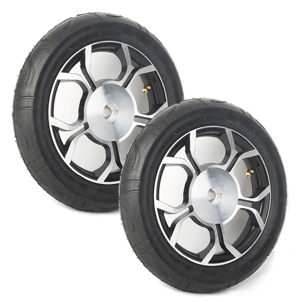 12 Inch Electric Wheelchair Rear Wheels, 12 1/2x2 1/4 Walker Wheels Replacement, Pneumatic PU Tires, Wheelchair Replacement Parts, Replaceable Trolley Wheels (1 Set of 2)