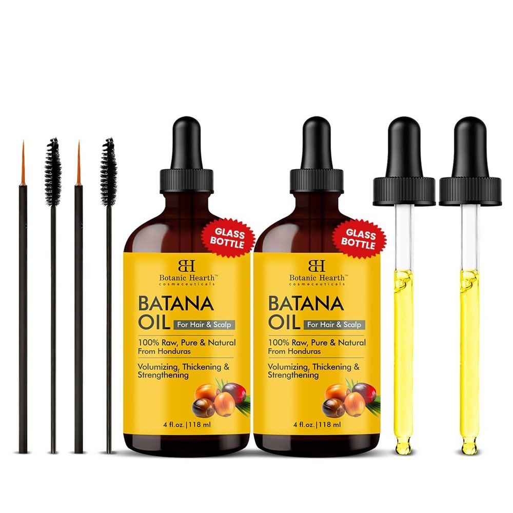 Botanic Hearth Hair Oil for Hair Growth & Home Hair Perm Kit | Strengthening Dry, Frizzy, Damaged Hair & Scalp Treatment | Batana Oil  4 Fl Oz (2pack)