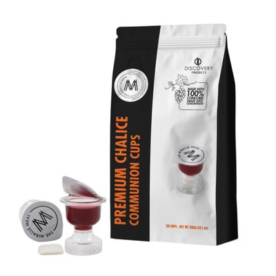 DISCOVERY PRODUCT Prefilled Chalice Communion Cup & Wafer,Travel Pack 50ct