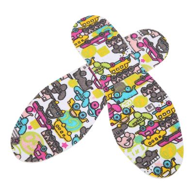 1 Pair Children Shoe Insole, Breathable Latex Shoe Sole Inserts for Kids,Shoe Pad Size Easy to Cut (Cartoon car)