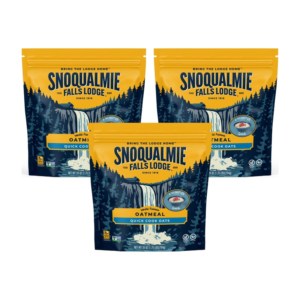 Snoqualmie Falls Lodge Quick Cooking Oatmeal, 28 OZ (Pack of 3)