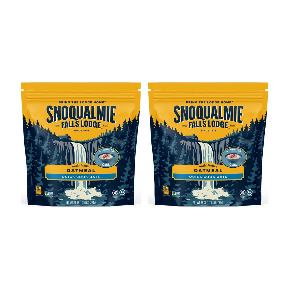 Snoqualmie Falls Lodge Quick Cooking Oatmeal, 28 OZ (Pack of 2)