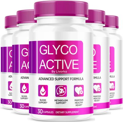 (5 Pack) Glyco Active, Glyco Active Capsules, Glyco Active Advanced Formula, Glyco Active All Natural Formula Pills, Glyco Active Capsulas Reviews, 150 Capsules for 5 Months