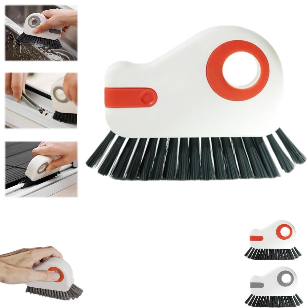 2 in 1 Multifunction Cleaning BrushWindow Track Cleaning ToolsMultifunction Cleaning BrushMagic Window Track Cleanerfor Sliding Door Track, Window Sill, Window Seal(Orange)