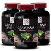 Biotin - GRAY HAIR REVERSE - Color restoration, Youthful hair, Hair enrichment, Stinging Nettle Root, Luminous hair, Restore vibrancy, Natural shade, Glossy hair, Fresh vibrancy 3 Bottles 180 Caps view 1
