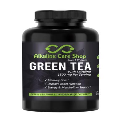 Alkaline Care - Green Tea with Spirulina Extract 1500mg - High Absorption Ultra Potent Green Tea Supplement with Spirulina - Green Tea for Energy & Metabolism Support Capsules - 120 Capsules