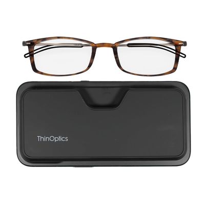 Always With You ThinOptics Reading Glasses - Ultra Thin and Lightweight Readers with Case - MagSafe Compatible - Tortoise 1.0x