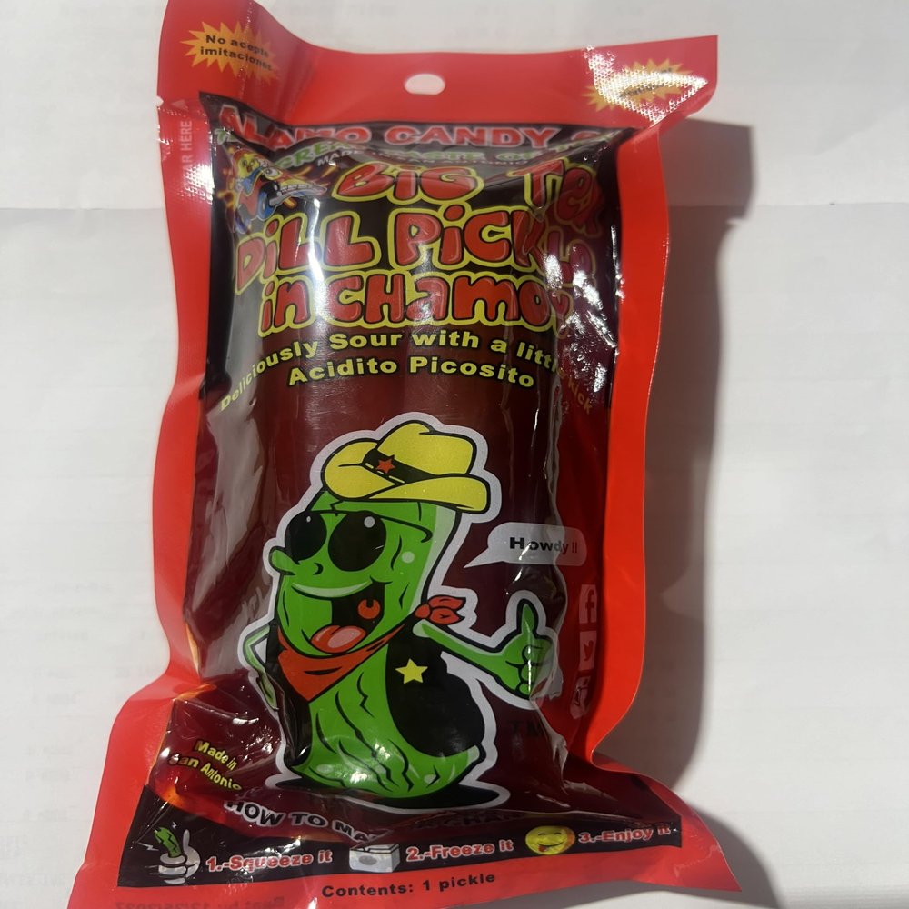 Big Tex Dill Pickle in Chamoy, Sour with a Kick