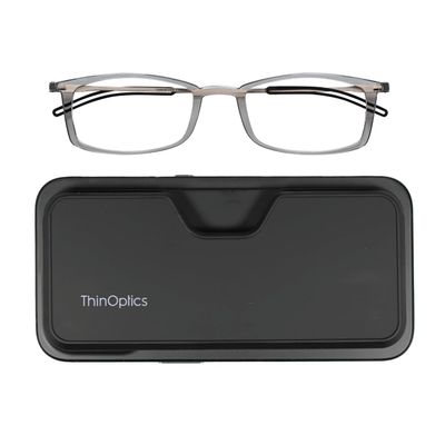 Always With You ThinOptics Reading Glasses - Ultra Thin and Lightweight Readers with Case - MagSafe Compatible - Clear 2.5x