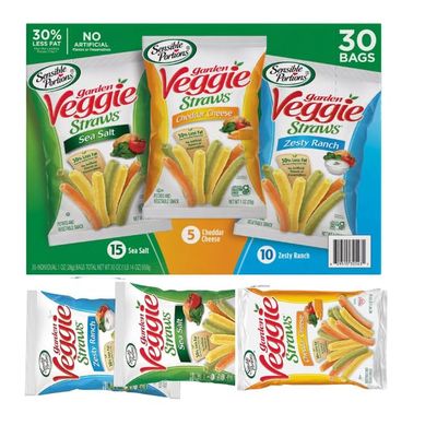 Sensible~Portions Garden~Veggie Straws Variety Snack Pack, 30 Packs/1 oz, favourable for all Occassions