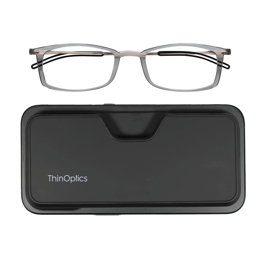 Always With You ThinOptics Reading Glasses - Ultra Thin and Lightweight Readers with Case - MagSafe Compatible - Clear 1.5x