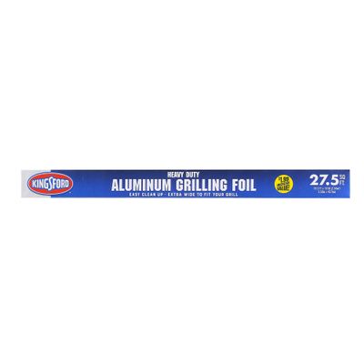 Kingsford Heavy Duty Aluminum Grilling Foil - Durable Wrap For Babecuing, Cooking, Steaming, and Food Storage - 27.5 Sq. ft Roll