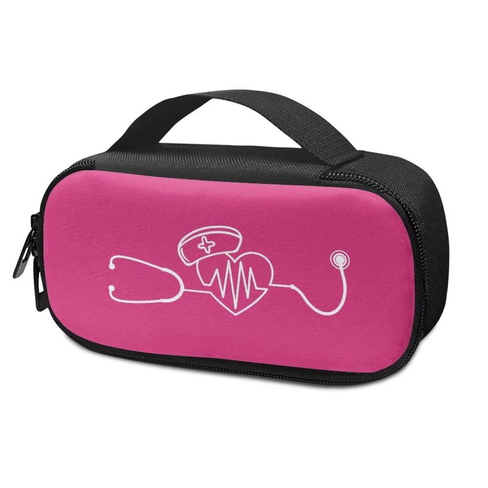 PJHEQOXE Nurse's Cap Stethoscope Insulin Cooler Travel Bag Waterproof Diabetes Travel Case Medication Cooler Diabetic Organizer for Insulin Pens Insulin Package Friends Care Gift (Pink)