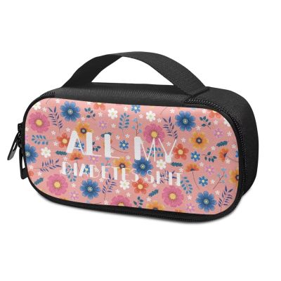 PJHEQOXE Florals Insulin Pen Cooler Travel Case Insulin Cooler Travel Case with Top Handle(All My Diabetes Shit) Organizer for Insulin Pens Waterproof Fabric Diabetes Care Accessories (Pink)