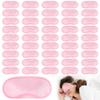 Aneco 50 Pieces Blindfold Sleep Mask Bulk Eye Mask Shade Cover with Nose Pad and Adjustable Strap for Travel Sleep Game Party Supplies, Light Pink view 1