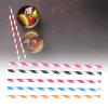 100pcs Disposable Drinking Straws Rainbow Striped EcoFriendly Paper Straws view 3