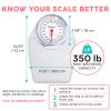 Adamson A24 Scales for Body Weight - Up to 350 LB - New - Anti-Skid Rubber Surface Extra Large Numbers - High Precision Bathroom Scale Analog - Durable with 20-Year Assurance - White view 3