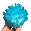 0.7-0.9LB Clear Quartz Rainbow Aura Cluster,Crystal Vug,Titanium Rock Crystal Cluster,Mineral Specimen,Home Decoration,Reiki Healing (Blue) view 1