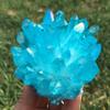 0.7-0.9LB Clear Quartz Rainbow Aura Cluster,Crystal Vug,Titanium Rock Crystal Cluster,Mineral Specimen,Home Decoration,Reiki Healing (Blue) view 2