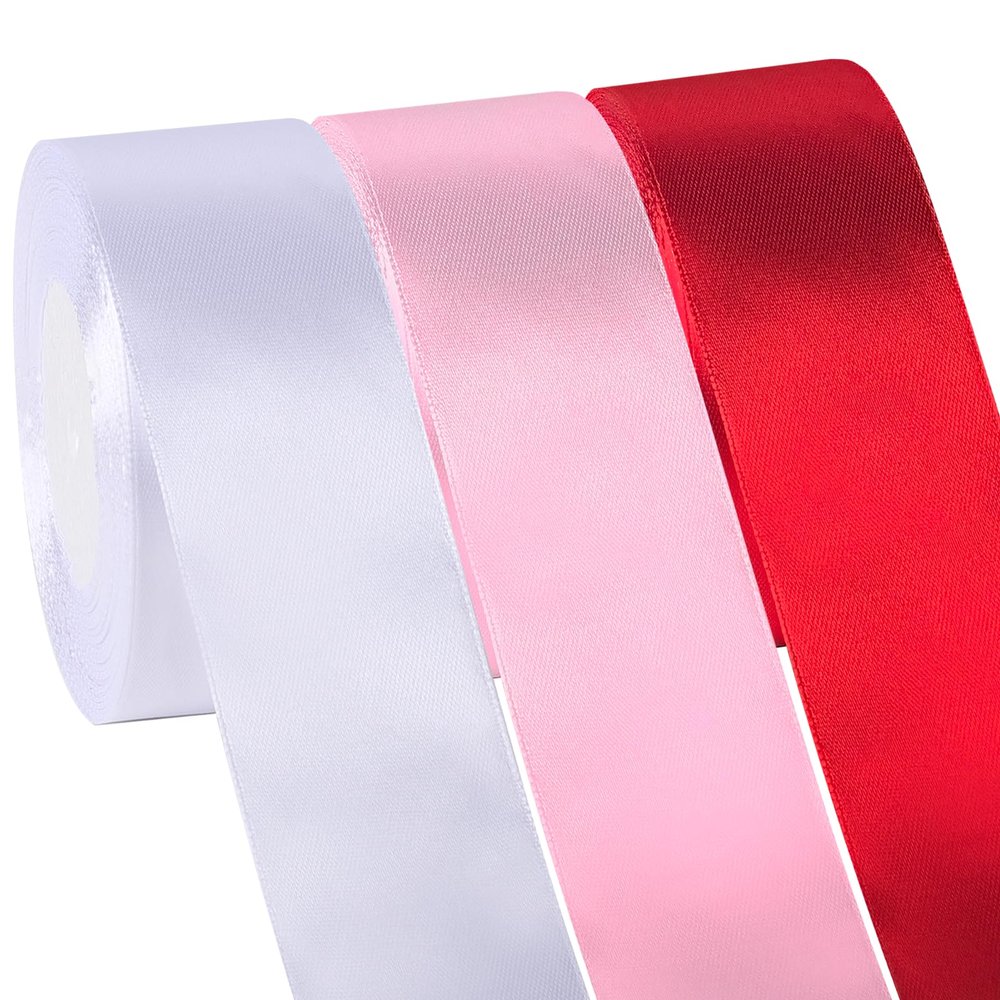 NESCCI 75 Yards Ribbon,1-1/2 Inch Satin Ribbon,Single Face Satin Ribbons,Perfect for Gift Wrapping,Wedding Decoration,Handmade Bows,Wrapping Bouquet, Halloween, Christmas