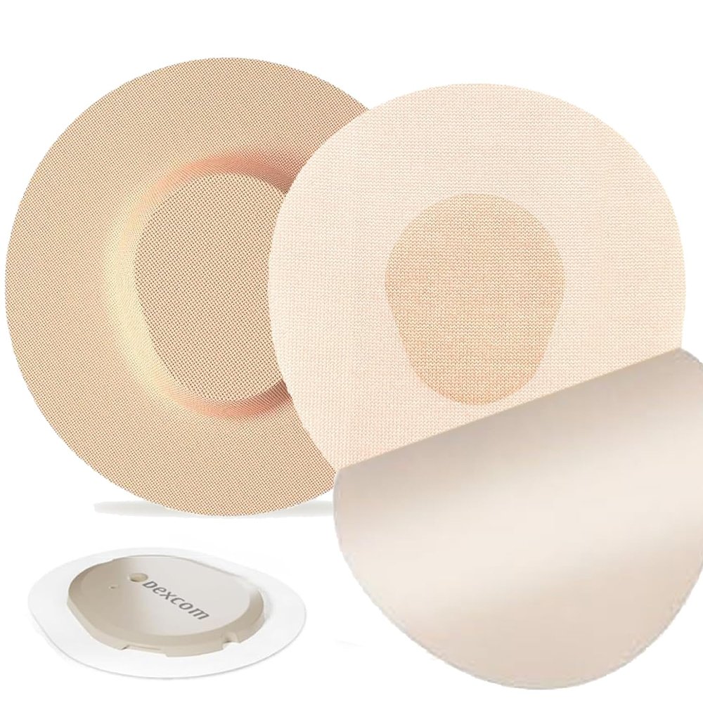 Adhesive Patches Pre-Cut for dexcom G7 & Stelo -(20-Pack)Waterproof & Sweatproof G7 Sensor Covers, G7 Overpatches Continuous Glucose Monitoring Protection,no Hole & no Glue in The Center(Tan)