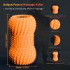 2 in 1 Vibrating Peanut Massage Ball with 6 Massaging Modes and Bluetooth Speaker, Rechargeable Vibrating Massage Yoga Roller Ball for Muscle Recovery, Orange view 3