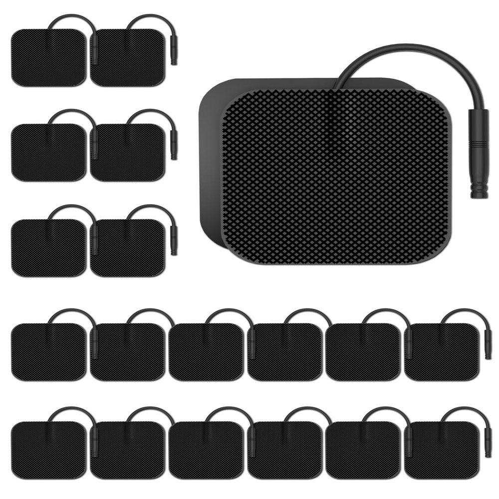 20Pack TENS Unit Electrode Pads with Reusable Self-Adhesive Performance, BHK-TENS Replacement Pads Compatible with TENS 7000/ TENS 3000/ AUVON/Neocarbon/TENKER, Eelectrodes Use 2mm Lead Wires