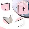 QLSKO Personalized Initial Paper Bag for Women Grils,Monogrammed Gift Bag with Bow Ribbon,Wrapping Tissue and Card Matching Envelope Sticker (Pink, I-Medium) view 3