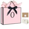 QLSKO Personalized Initial Paper Bag for Women Grils,Monogrammed Gift Bag with Bow Ribbon,Wrapping Tissue and Card Matching Envelope Sticker (Pink, O-Medium) view 1