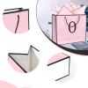 QLSKO Personalized Initial Paper Bag for Women Grils,Monogrammed Gift Bag with Bow Ribbon,Wrapping Tissue and Card Matching Envelope Sticker (Pink, O-Medium) view 3