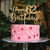 Gold Glitter Happy 62nd Birthday Cake Topper, Cheers to 62 Years/62 Years Loved & Blessed, Funny 62nd Birthday Party Decorations Supplies view 3